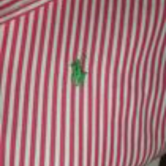 POLO RALPH LAUREN MISSES SIZE 8-MEDIUM PINK WHITE STRIPED BUTTON FRONT BLOUSE - Picture 3 of 8